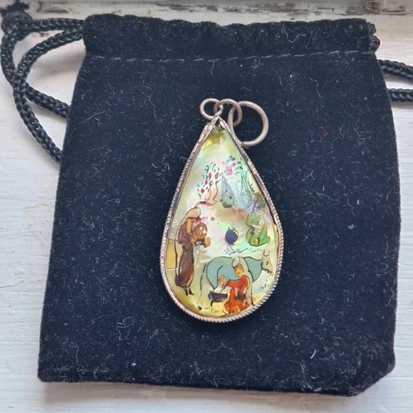 Antique  Hand Painted Persian Pendant - Picture 5 of 14